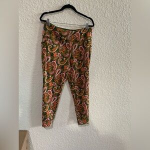 Paisley Print Ankle Pants